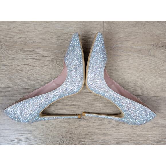 Elisabet Tang Heels Pumps 6 Crystal Rhinestone Stiletto Pointed Event Dressy - Picture 3 of 13